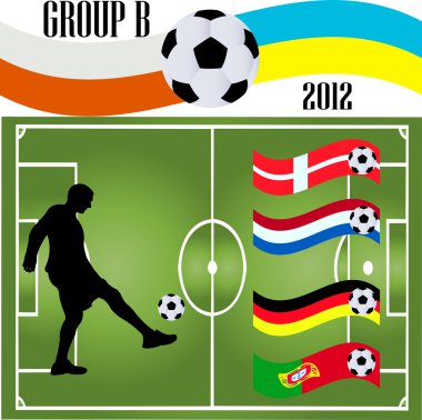 Soccer player and flag clipart