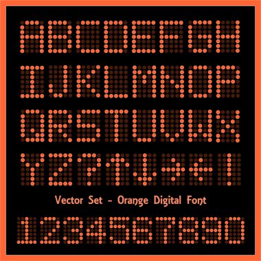 Orange Digital Font clipart