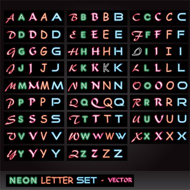 Neon Letter Set clipart