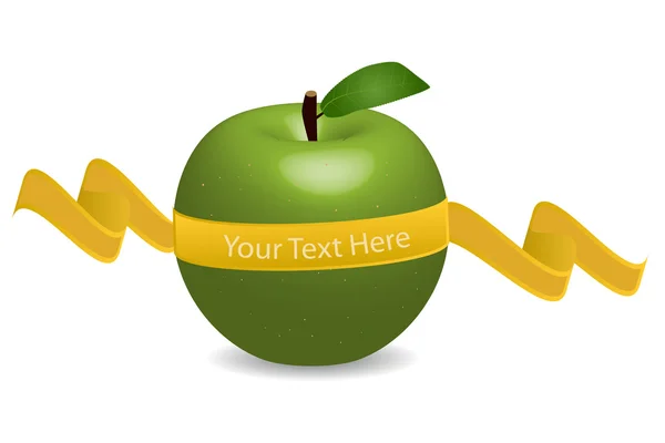 Pomme avec bannière — Image vectorielle