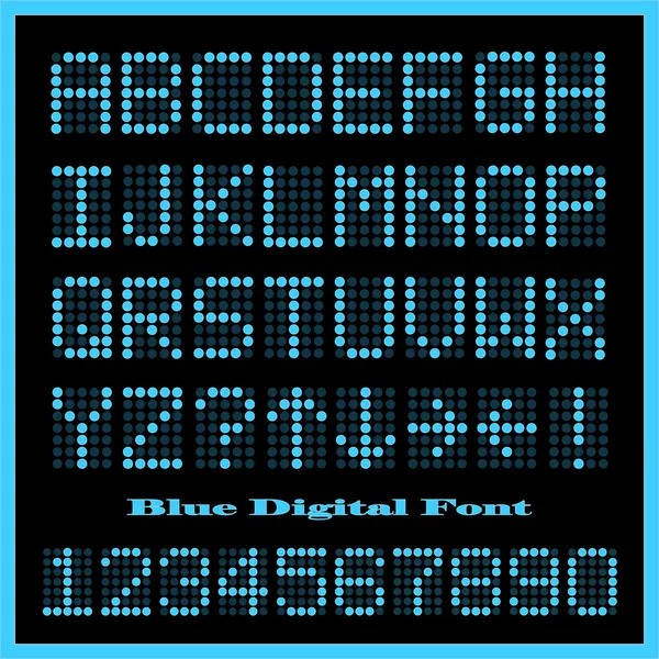 Blå digitala teckensnitt — Stock vektor
