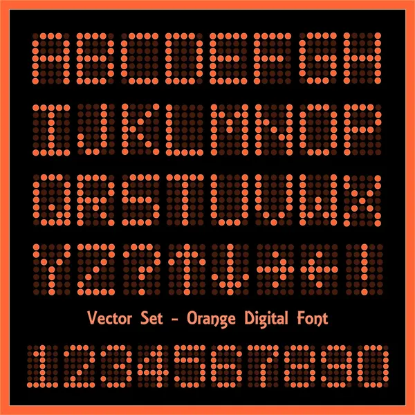 Font digitale arancione — Vettoriale Stock