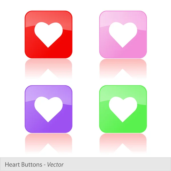 Botones de corazón — Archivo Imágenes Vectoriales