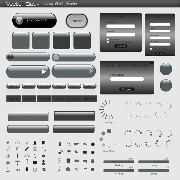 Modèle Web gris — Image vectorielle