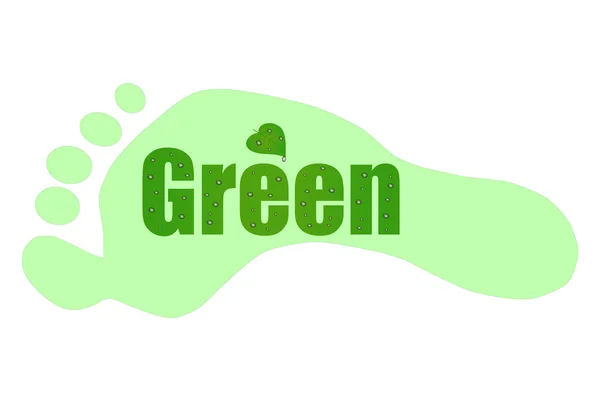 Grüner Fußabdruck — Stockvektor