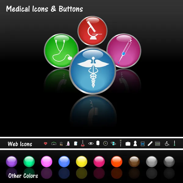 Botones Web Médicos — Vector de stock