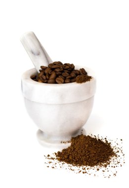 Coffee braying in mortar clipart