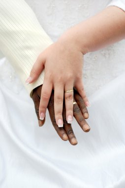 Wedding hands with rings clipart