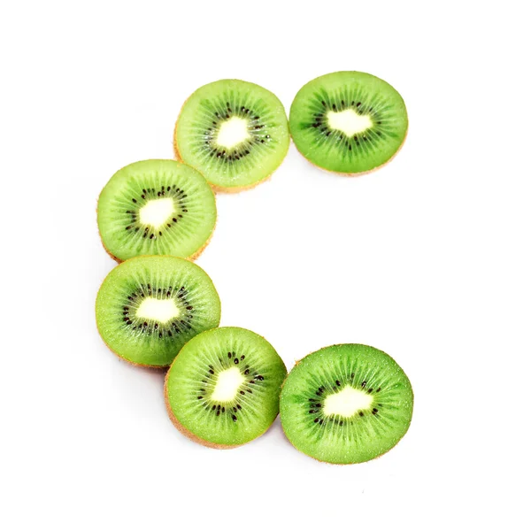 C carta de kiwi frutas — Fotografia de Stock
