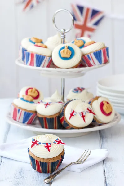 Königliche Jubiläums-Cupcakes — Stockfoto
