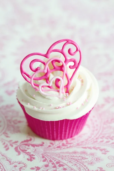 Alla hjärtans cupcake — Stockfoto