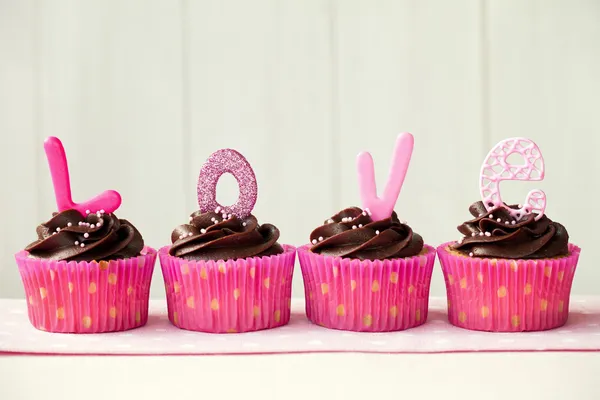 Alla hjärtans cupcakes — Stockfoto
