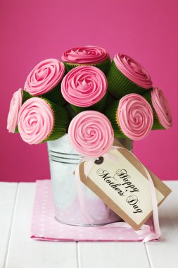 Mother's day cupcake bouquet clipart