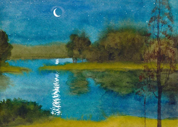Spokojną noc Księżycowa — Zdjęcie stockowe