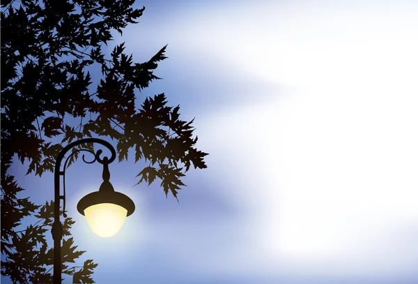 发光灯笼，包围槭树的分支 — 图库矢量图片