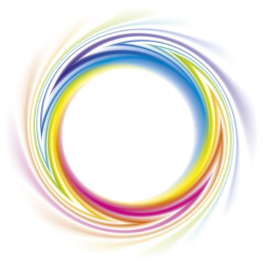 Abstract frame of the spiral curled rainbow spectrum clipart