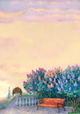Watercolor romantic background clipart