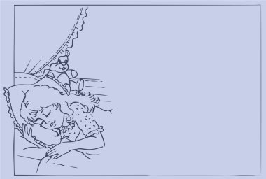 Vector illustration. The little girl sleeping in her crib clipart