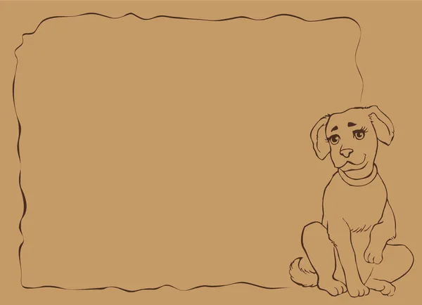 面白い子犬をベクトル フレーム — ストックベクタ