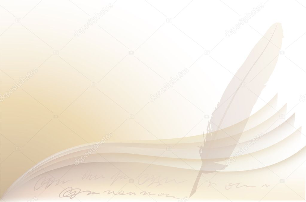 Vector background of pages and a pen