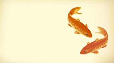 Vector background with a red carps clipart