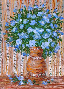 Bouquet of blue flowers clipart