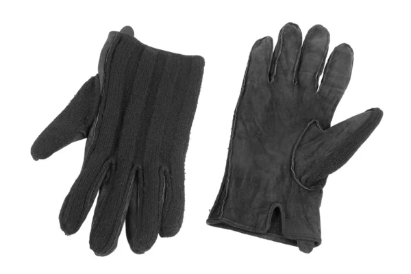 Svarta stickade handskar — Stockfoto