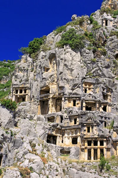 Starożytne lycian grobów w myra, Turcja — Zdjęcie stockowe