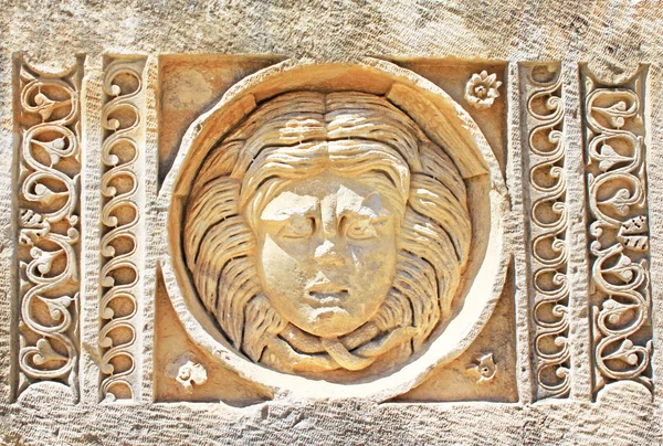 Stone mask, Myra, Turkey — Stock Photo, Image