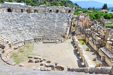 Ancient amphitheater in Myra, Turkey clipart