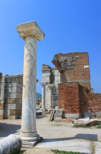 Ruins of st. Johns Basilica at Ayasuluk Hill - Selcuk, Ephesus, — Stock Photo, Image