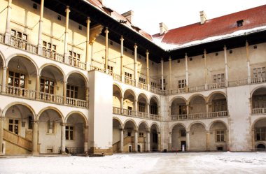 Inside Wawel castle in Krakow, Poland clipart