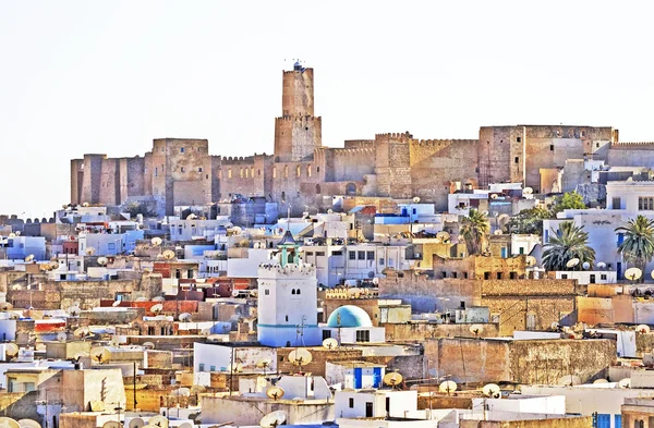 stock image Overall view of city, roofs of houses, archeology museum of Sousse, Tunisia