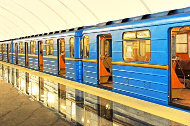 Subway station in Kiev underground clipart