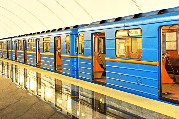 Subway station in Kiev underground Royalty Free Stock Images