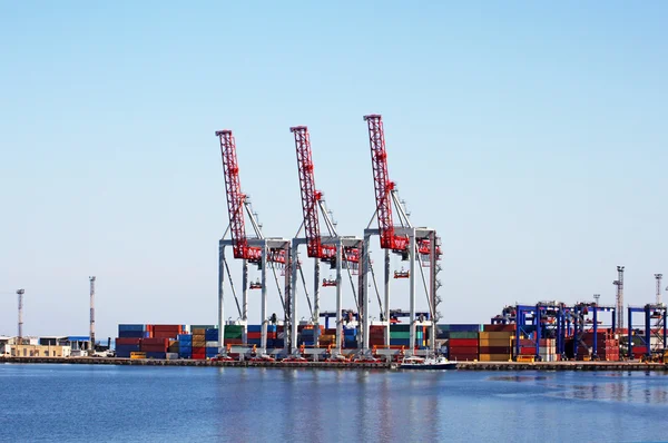 Trading seaport with cranes in Odessa, Ukraine Stock Picture