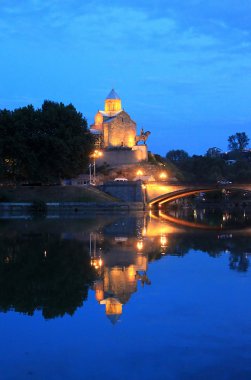 Metexi Church in the evening, Tbilisi, Georgia clipart