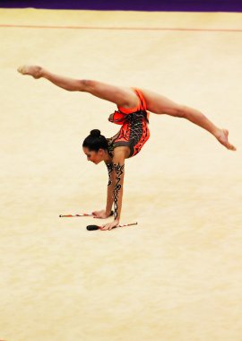 Neta Rivkin from Israel performs during Deriugina Cup clipart