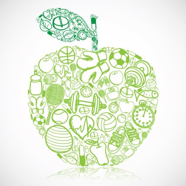 Fitness apple clipart