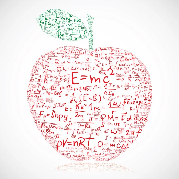 Äpple med ekvationer — Stock vektor