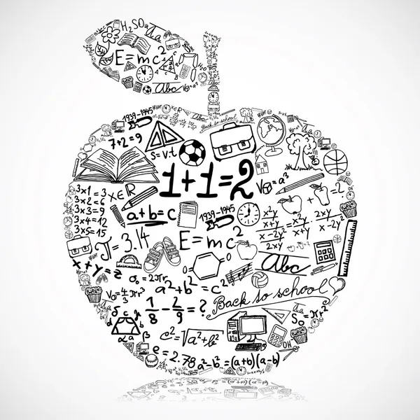 Istruzione mela — Vettoriale Stock