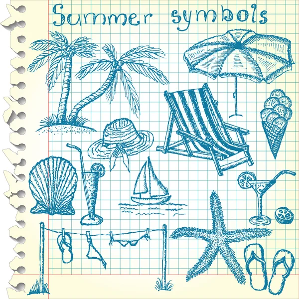 Símbolos de verão —  Vetores de Stock