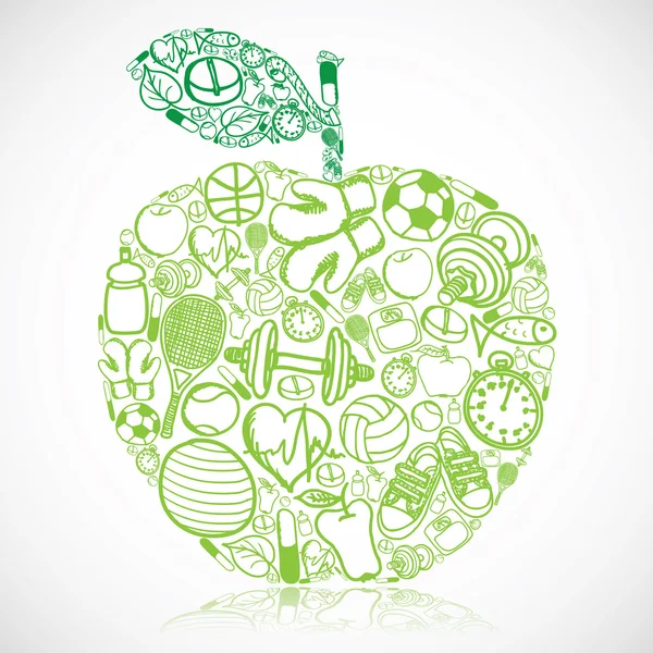 Fitness jabłko — Wektor stockowy