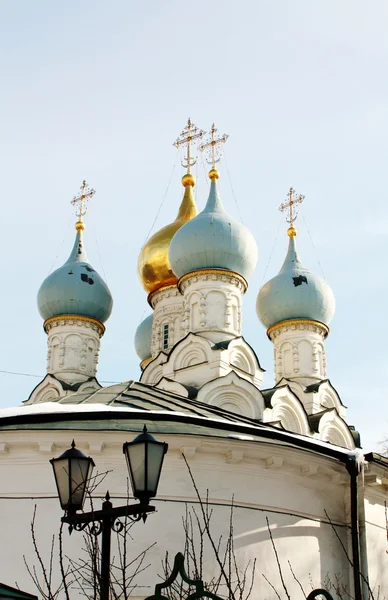Golden domes of the church in sun light — Stock Photo, Image