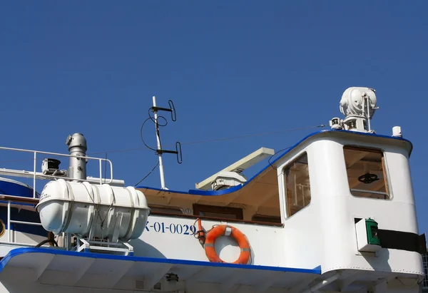 Cabina del capitano della nave passeggeri fluviale — Foto Stock