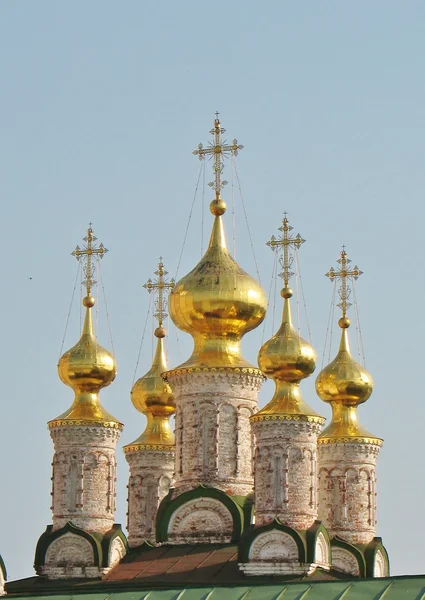 Złote kopuły na Kremlu Riazań — Zdjęcie stockowe