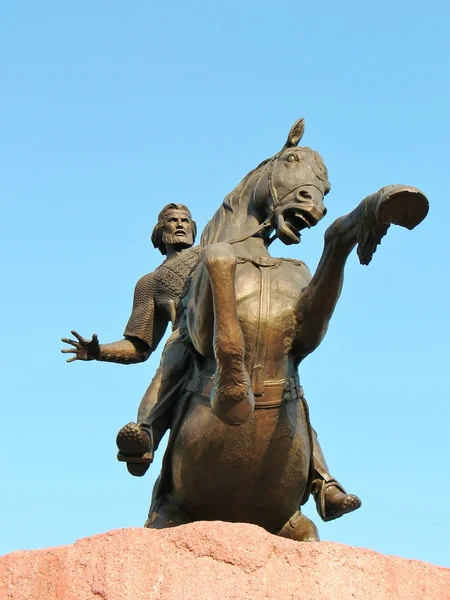 Statue of rider on horseback — Stock Photo, Image