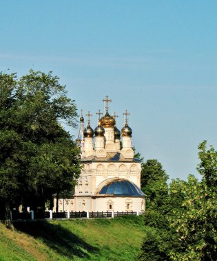 Ryazan, view of the Church of Our Saviour on the bluff clipart