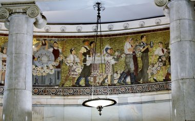 Mosaics in Moscow metro clipart