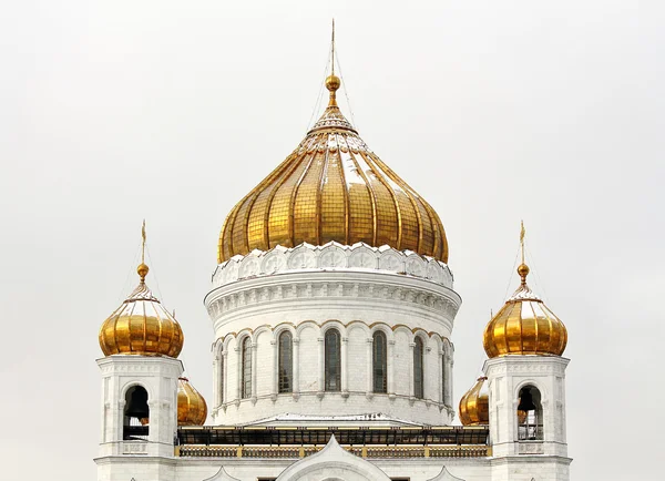 Koepels van Christus de Verlosser-Kathedraal in Moskou — Stockfoto